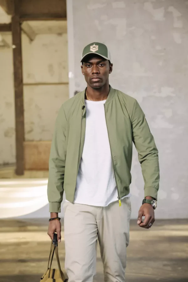 VESTE BOMBER NELSON NÉO DEEP LICHEN GREEN